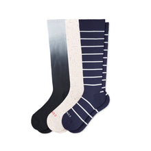 Load image into Gallery viewer, COMRAD COMPRESSION SOCKS 3-PACK  (WHITE / NAVY / BLACK)
